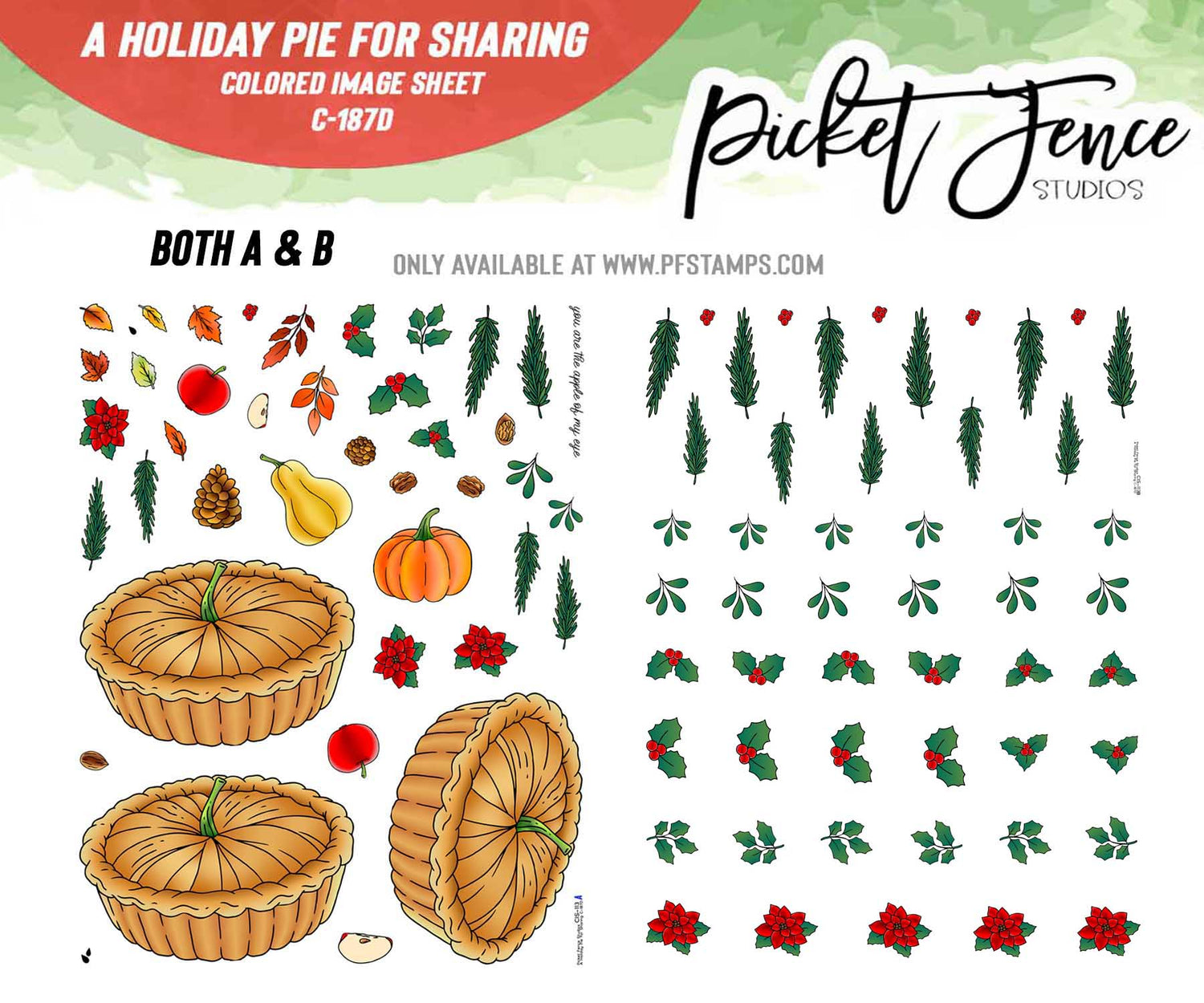 A Holiday Pie for Sharing Colored Image Sheet (Both A and B)