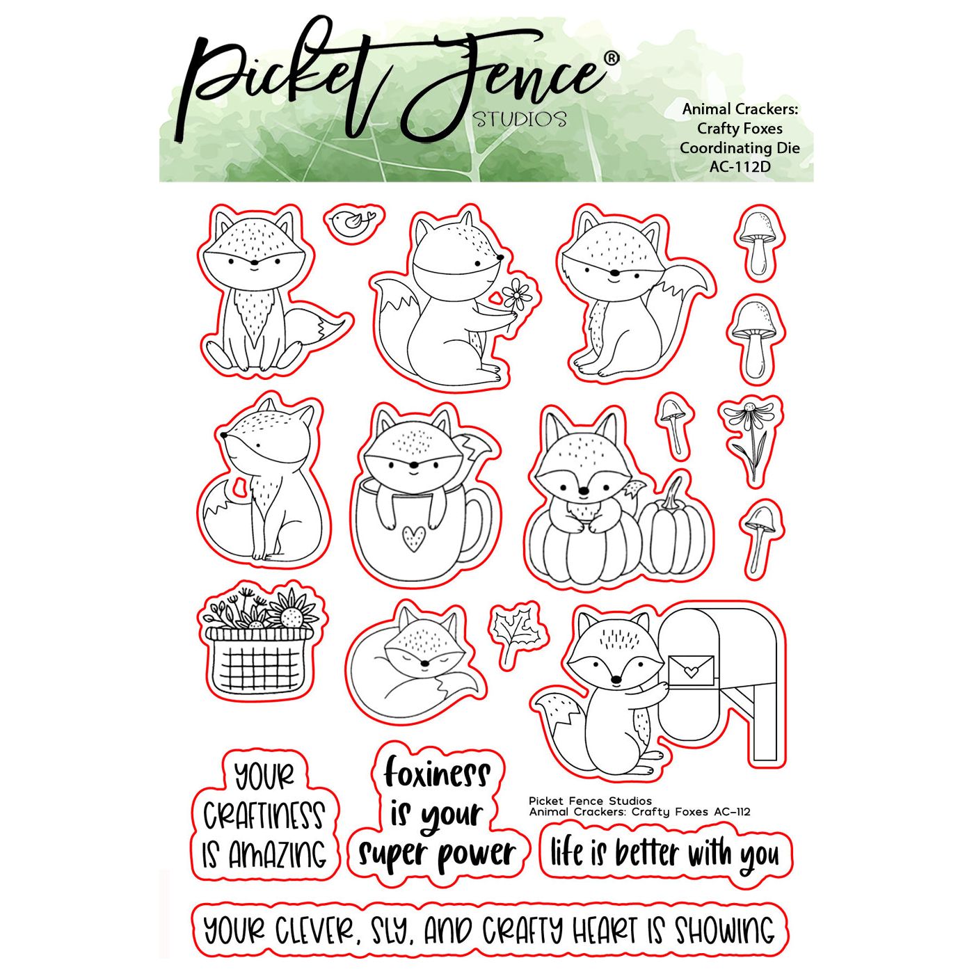 Animal Crackers: Crafty Foxes Coordinating Die Set