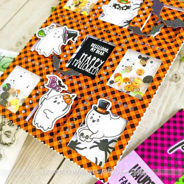 Fabulously Glossy A2 Card Fronts - Haunted Halloween Gingham