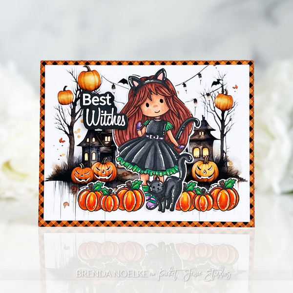 Fabulously Glossy A2 Card Fronts - Halloween Cottages