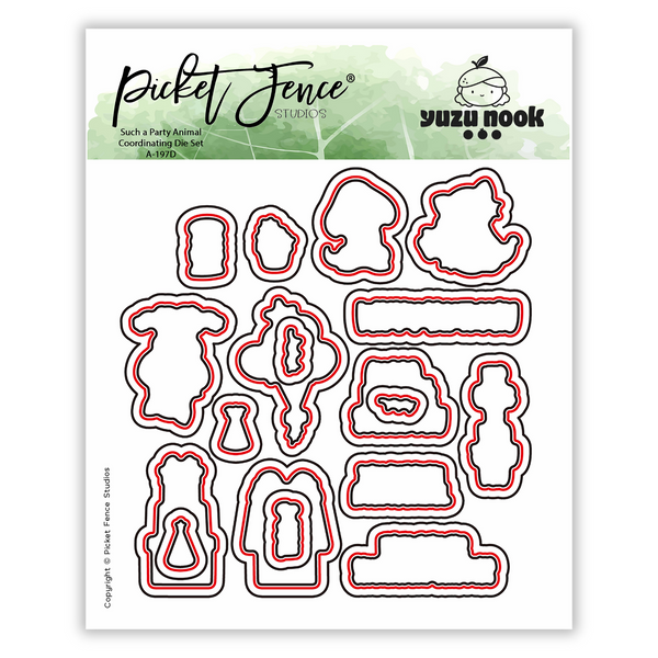 Happy Paws Stamp with Coordinating Die and Such a Party Animal Stamp and Coordinating Die (Yuzu Nook)