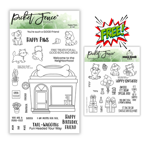 Happy Paws Stamp Set with FREE Such a Party Animal Stamp Set (Yuzu Nook)