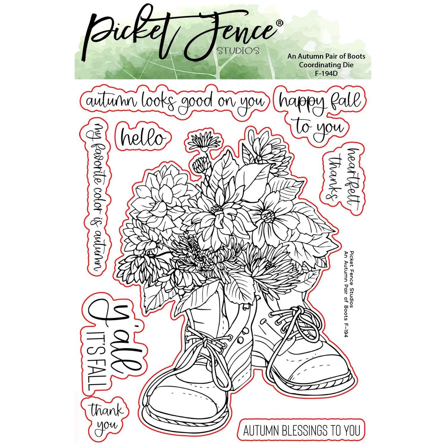 An Autumn Pair of Boots Stamp with Coordinating Die Set