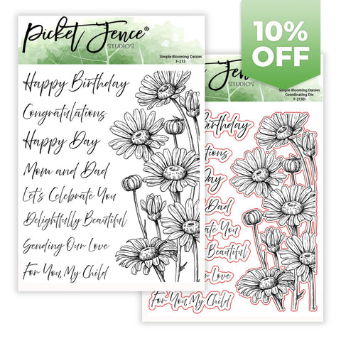 Buy Both: Simple Blooming Daisies Stamp and Coordinating Die Sets