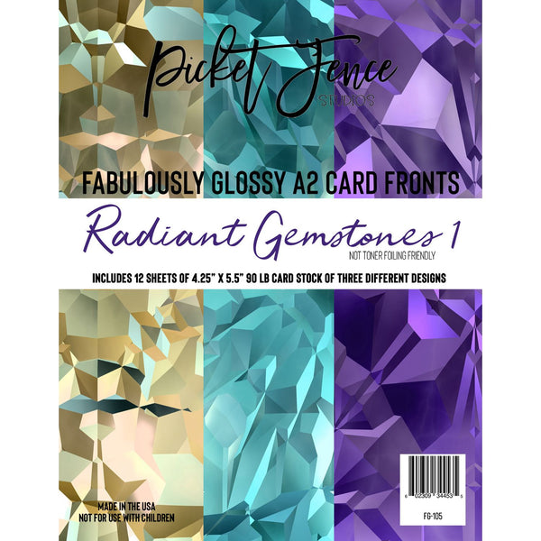 Fabulously Glossy A2 Card Fronts - Radiant Gemstones 1