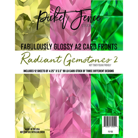 Fabulously Glossy A2 Card Fronts - Radiant Gemstones 2