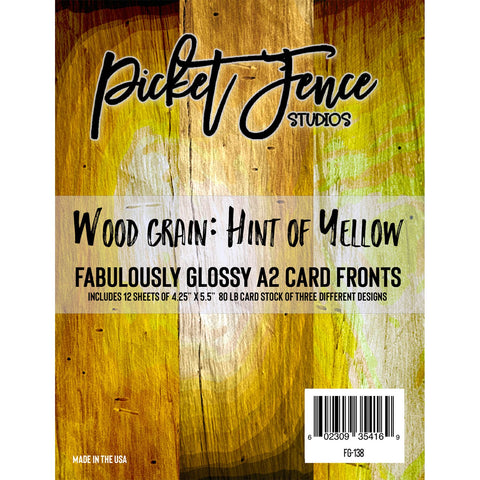 Fabulously Glossy A2 Card Fronts - Wood Grain: Hint of Yellow