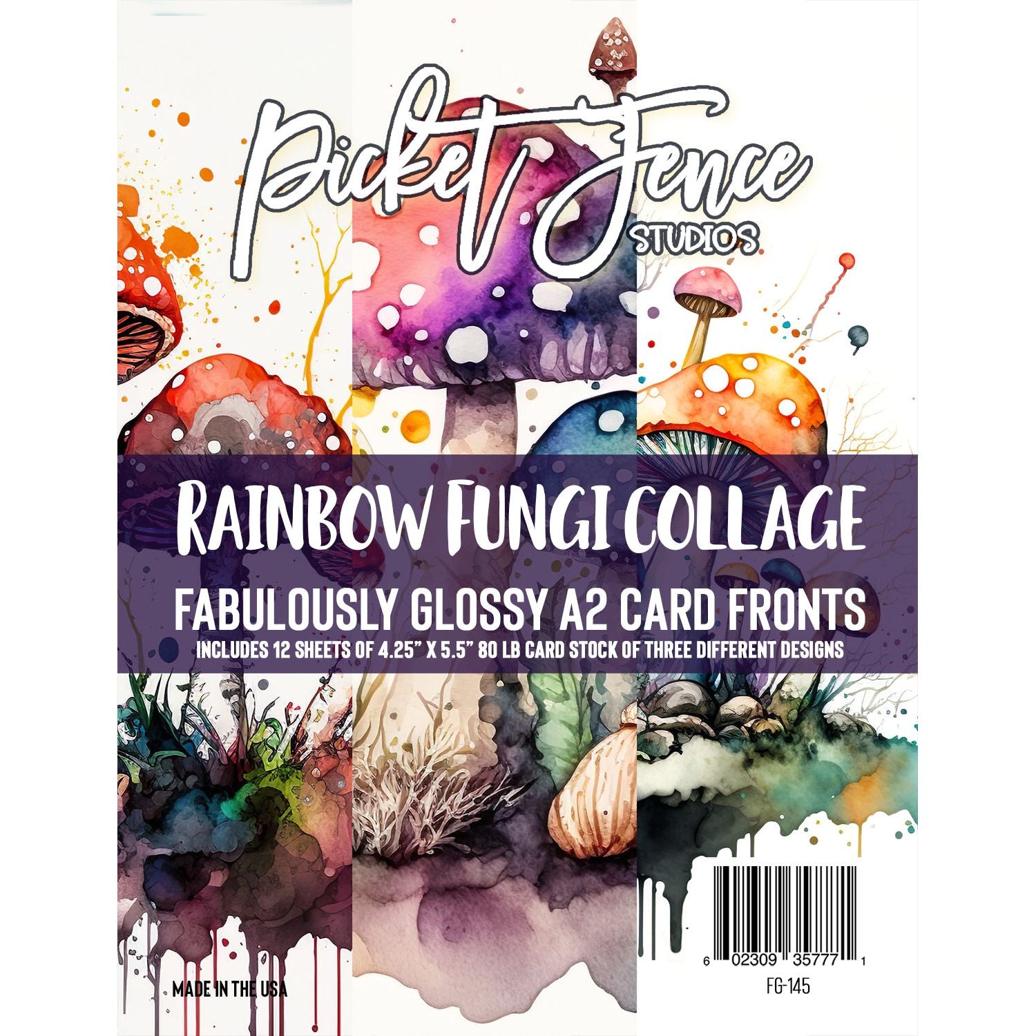 Fabulously Glossy A2 Card Fronts - Rainbow Fungi Collage