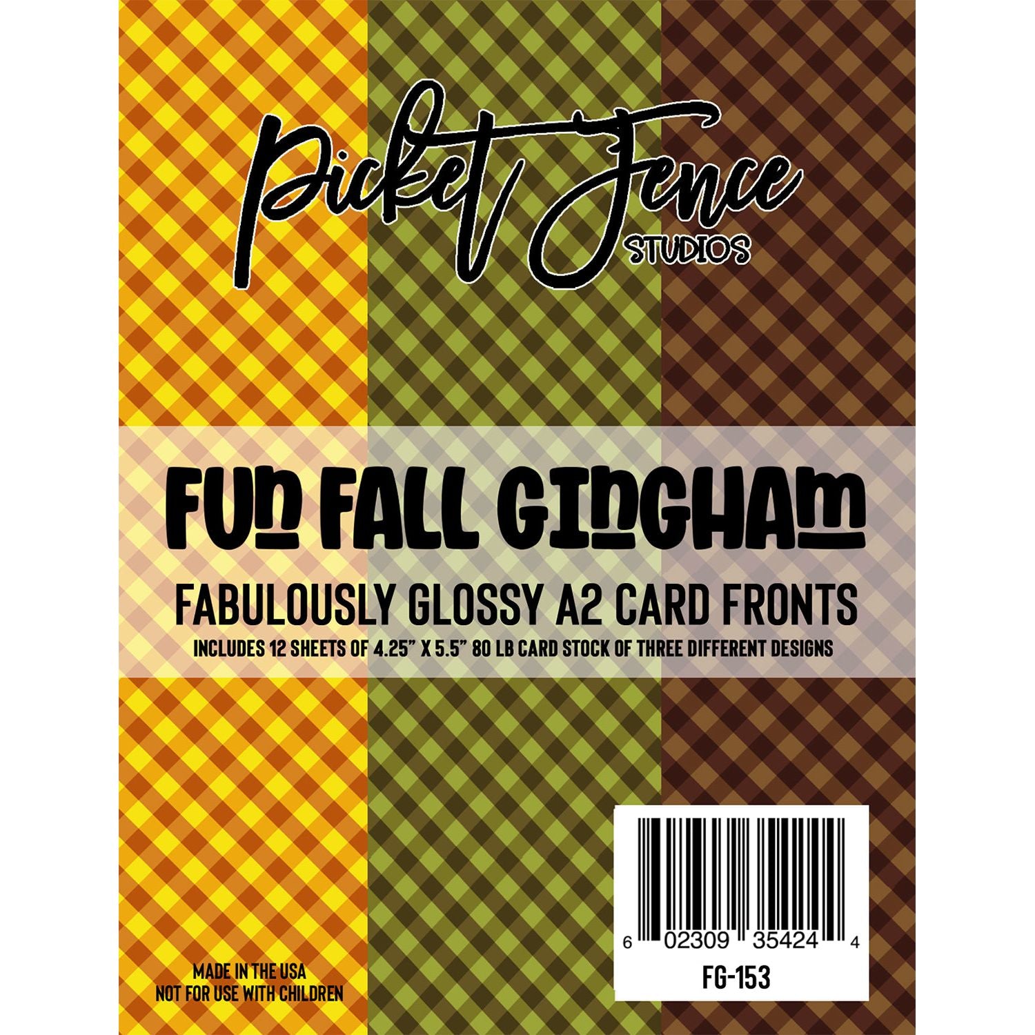 Fabulously Glossy A2 Card Fronts - Fun Fall Gingham