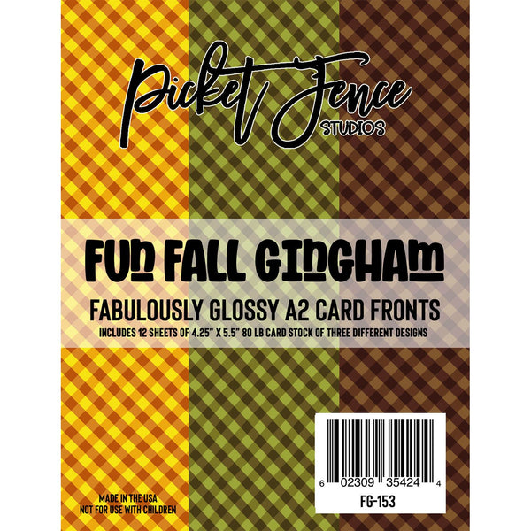 Fabulously Glossy A2 Card Fronts - Fun Fall Gingham