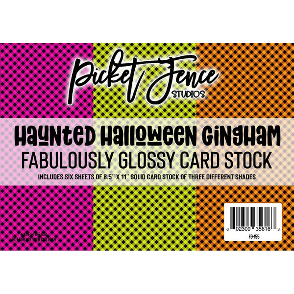 Fabulously Glossy Card Stock - Haunted Halloween Gingham