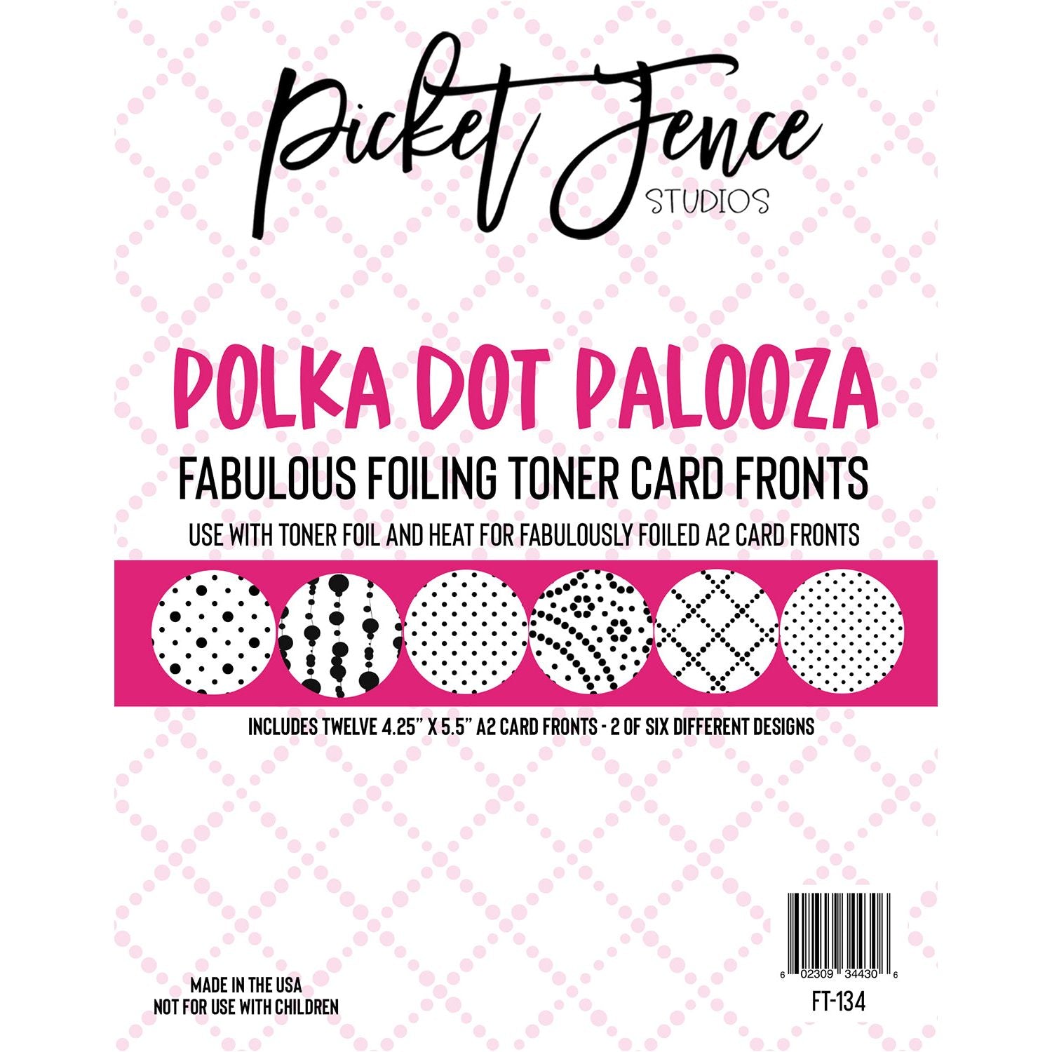 Fabulous Foiling Toner A2 Card Fronts - Polka Dot Palooza