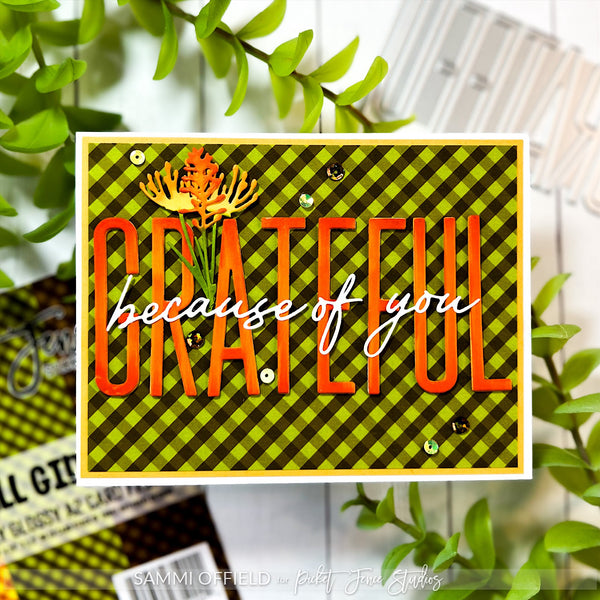 Fabulously Glossy Card Stock - Fun Fall Gingham