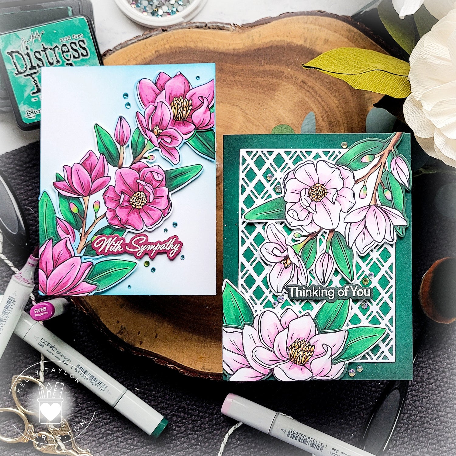 Graceful Magnolias with Coordinating Die Set (Kelly Taylor)