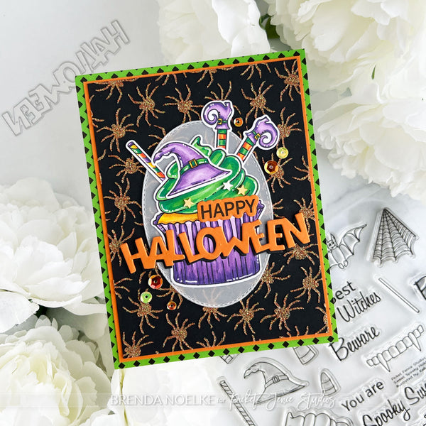 Fabulously Glossy Card Stock - Haunted Halloween Gingham