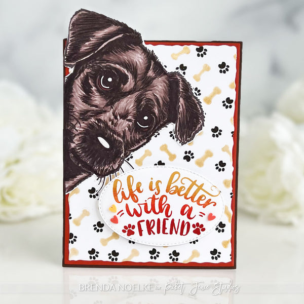 Life is Better with a Furry Friend Stamp and Coordinating Die Set