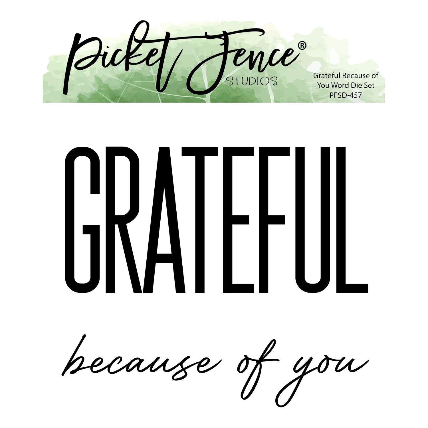 Grateful Because of You Word Die Set