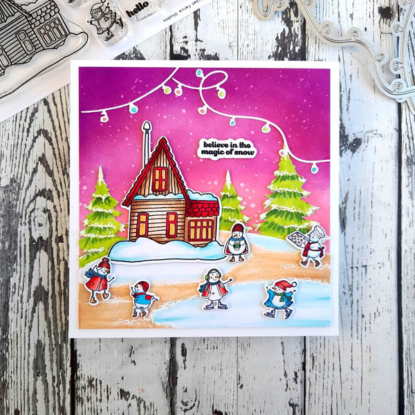 Snowman Village Stamp Set with FREE Coordinating Dies