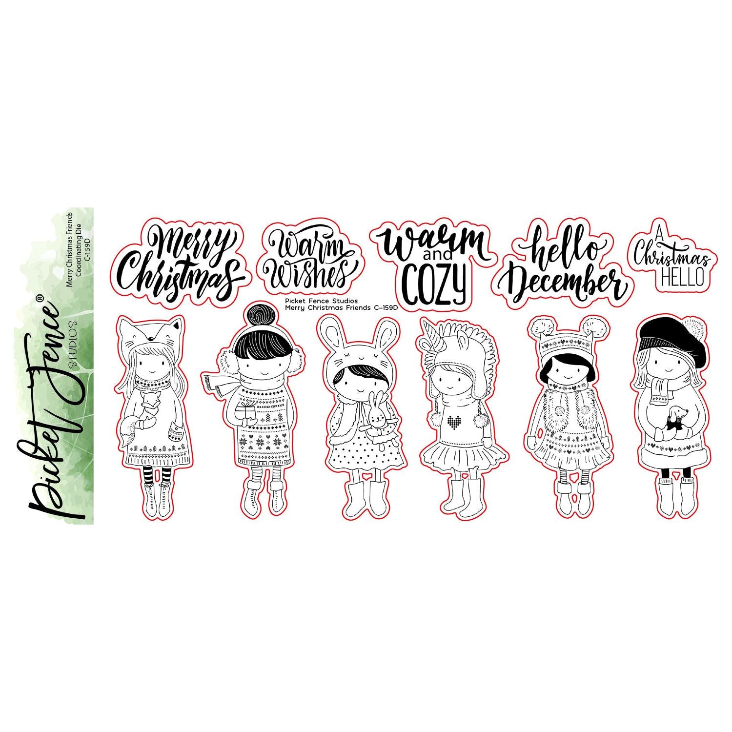 Merry Christmas Friends with Coordinating Die Set