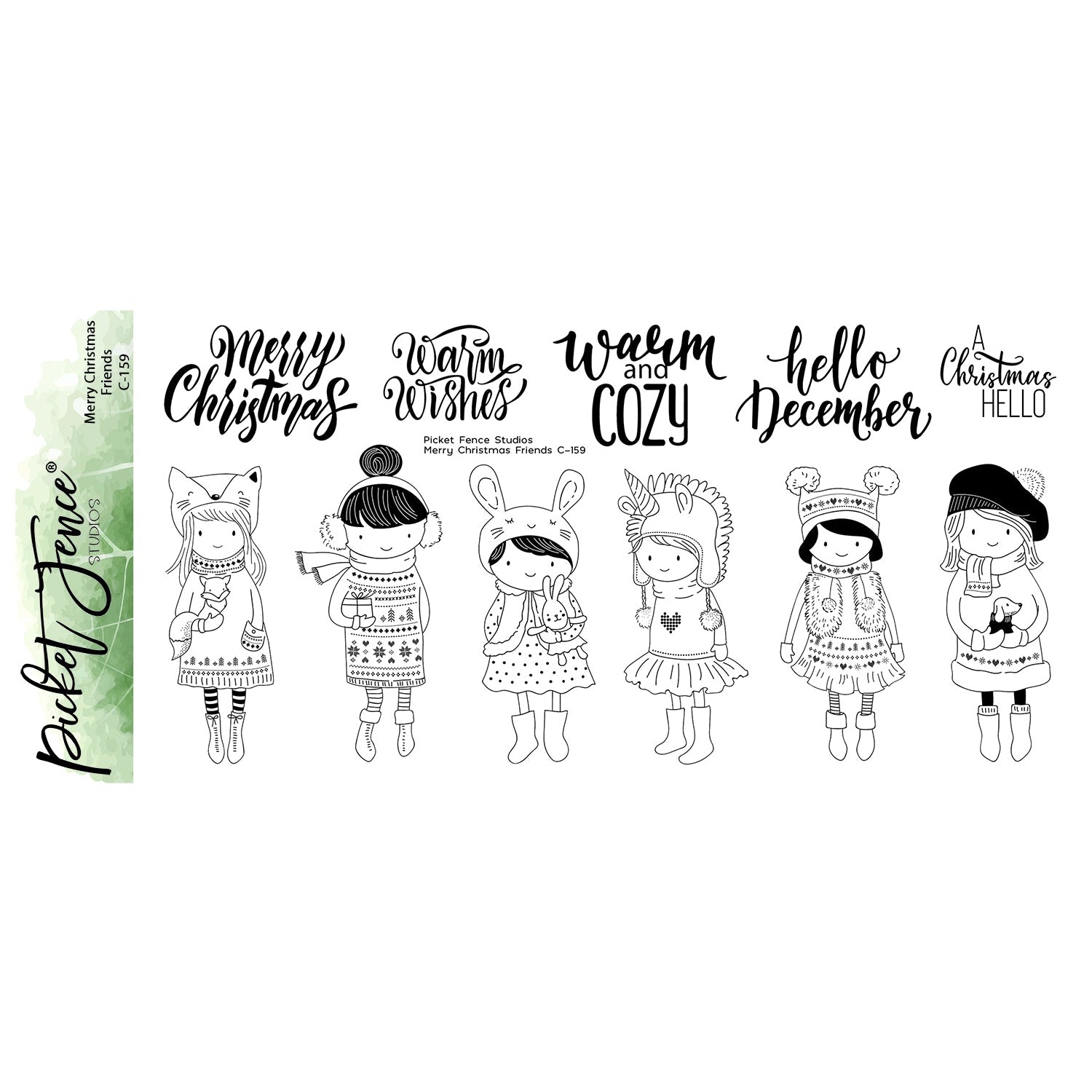 Merry Christmas Friends with Coordinating Die Set