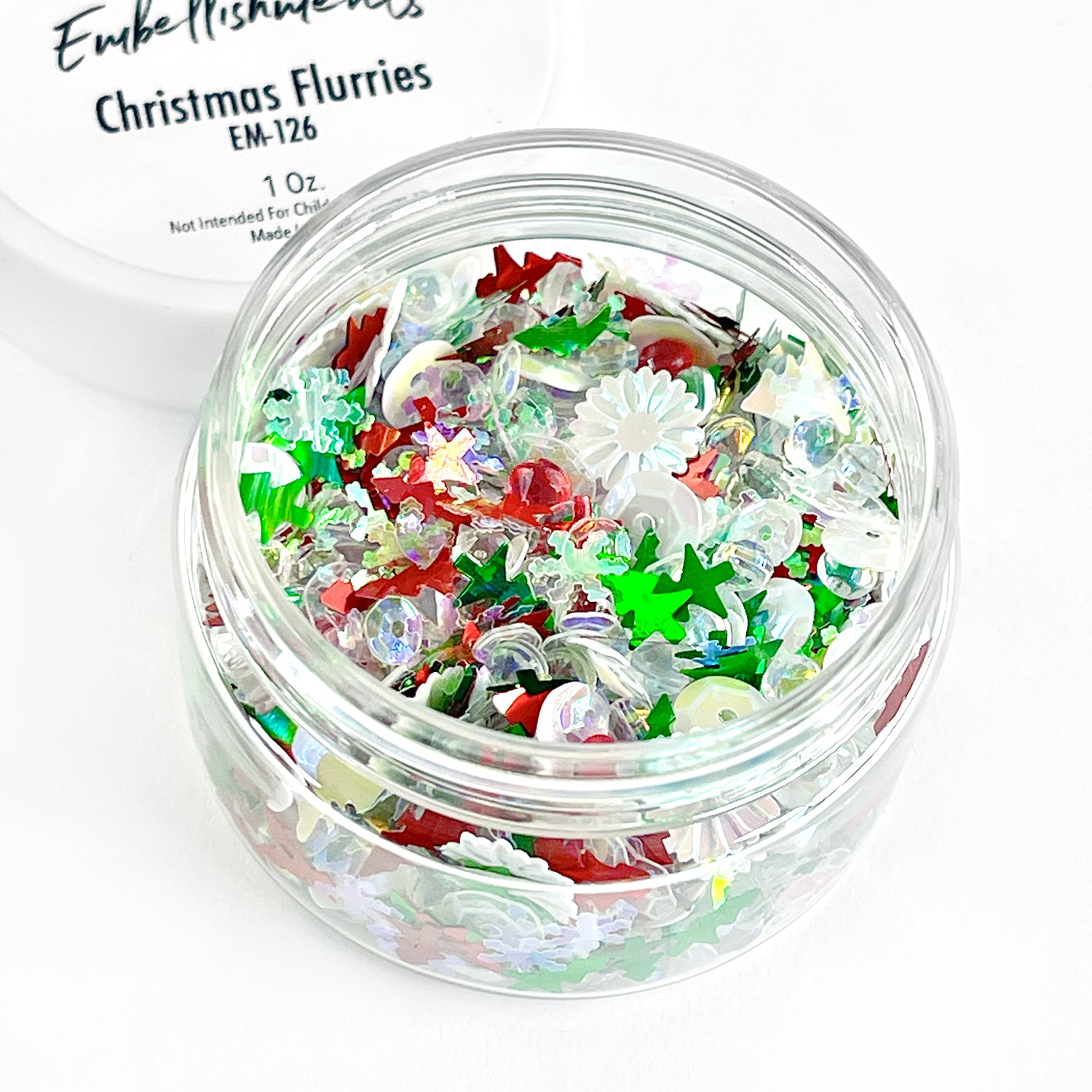 Embellishment Jar- Christmas Flurries