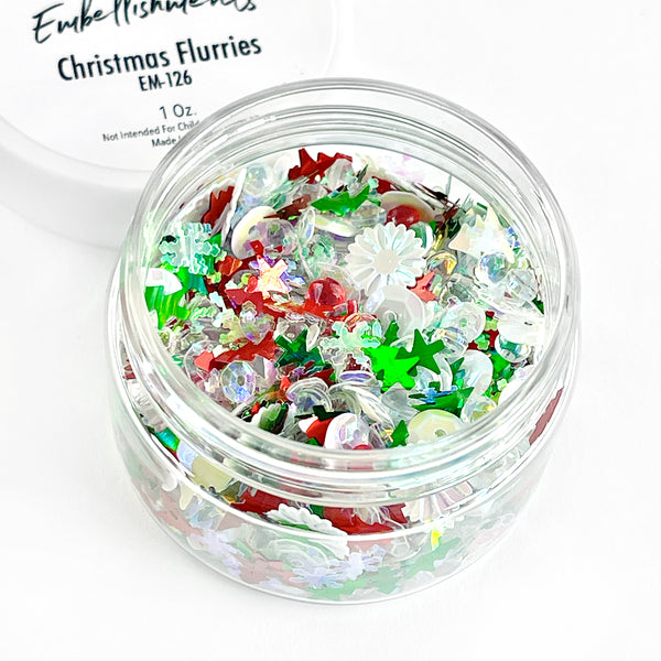 Embellishment Jars - Christmas Flurries