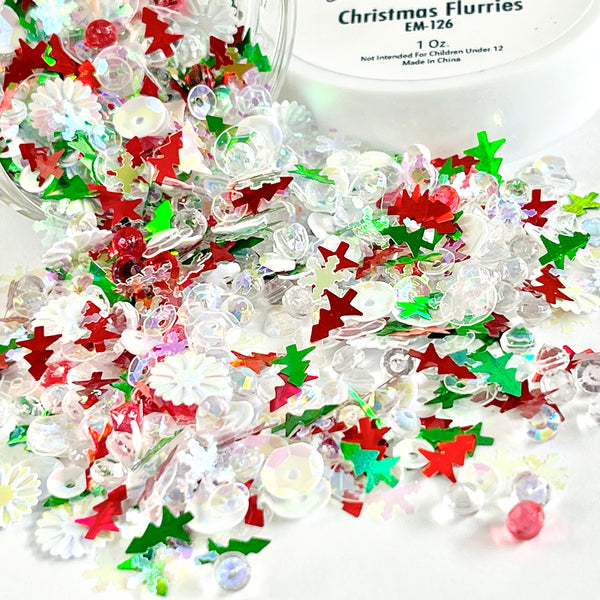 Embellishment Jars - Christmas Flurries