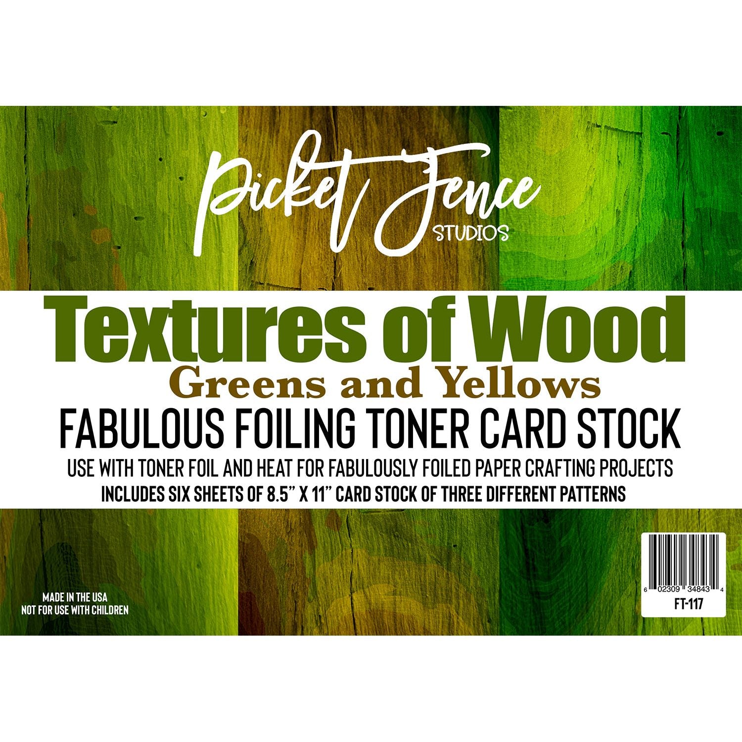 Fabulous Foiling Toner Card Stock - Textures of Wood Greens and Yellows