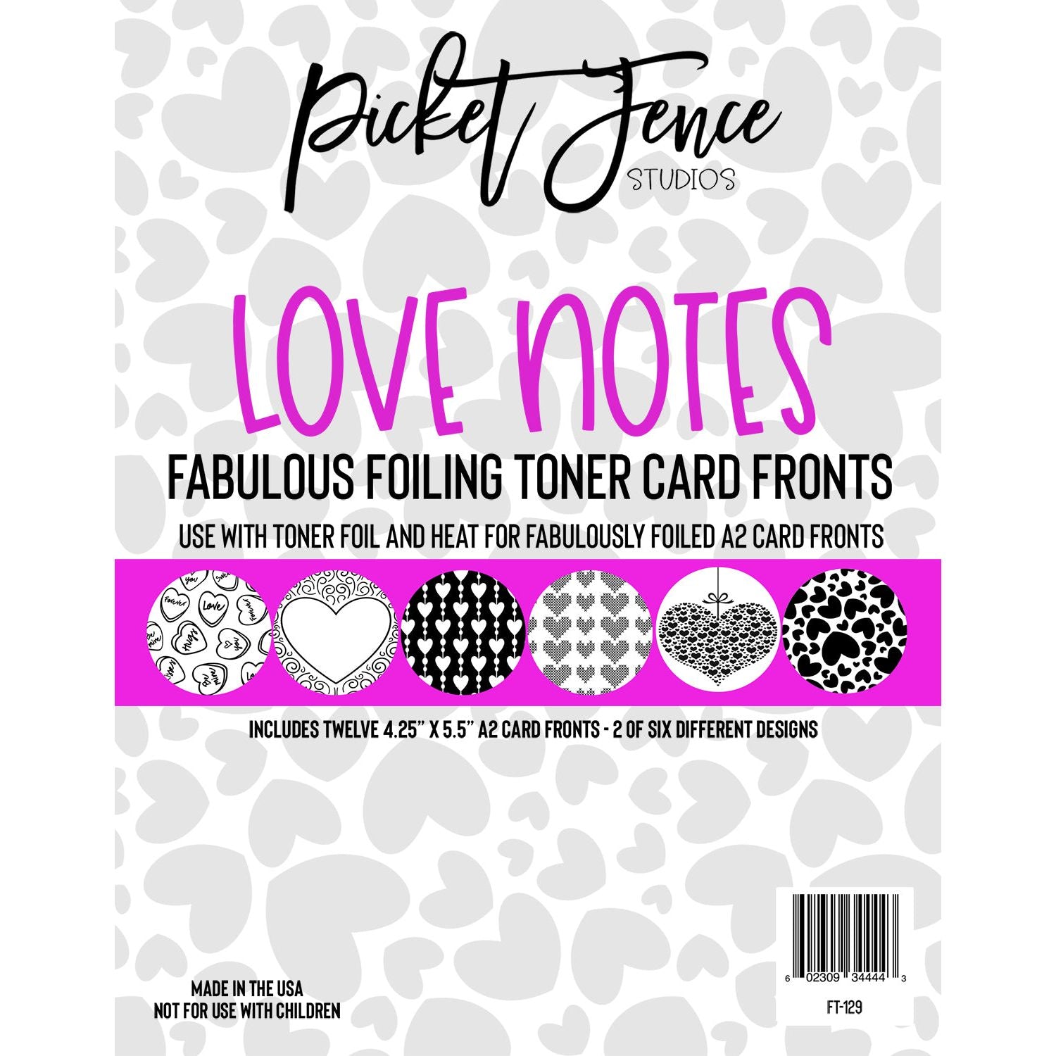Fabulous Foiling Toner Card Fronts - Love Notes