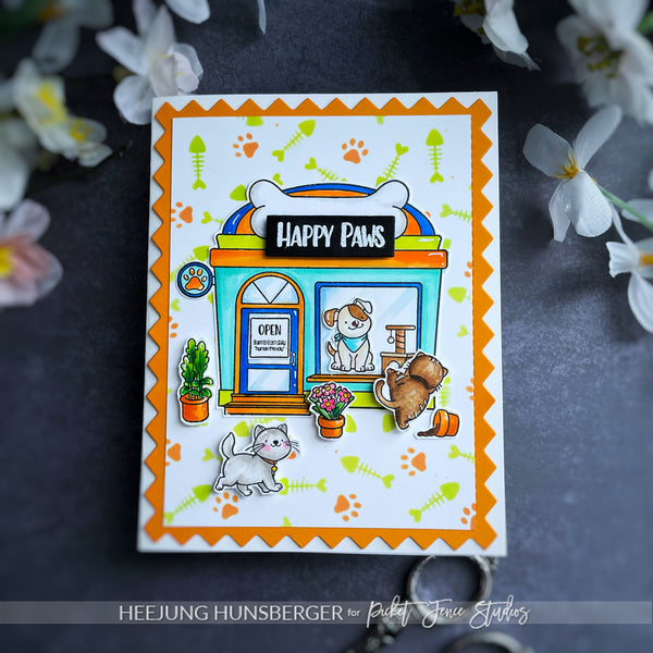 Happy Paws Stamp with Coordinating Die and Such a Party Animal Stamp and Coordinating Die (Yuzu Nook)