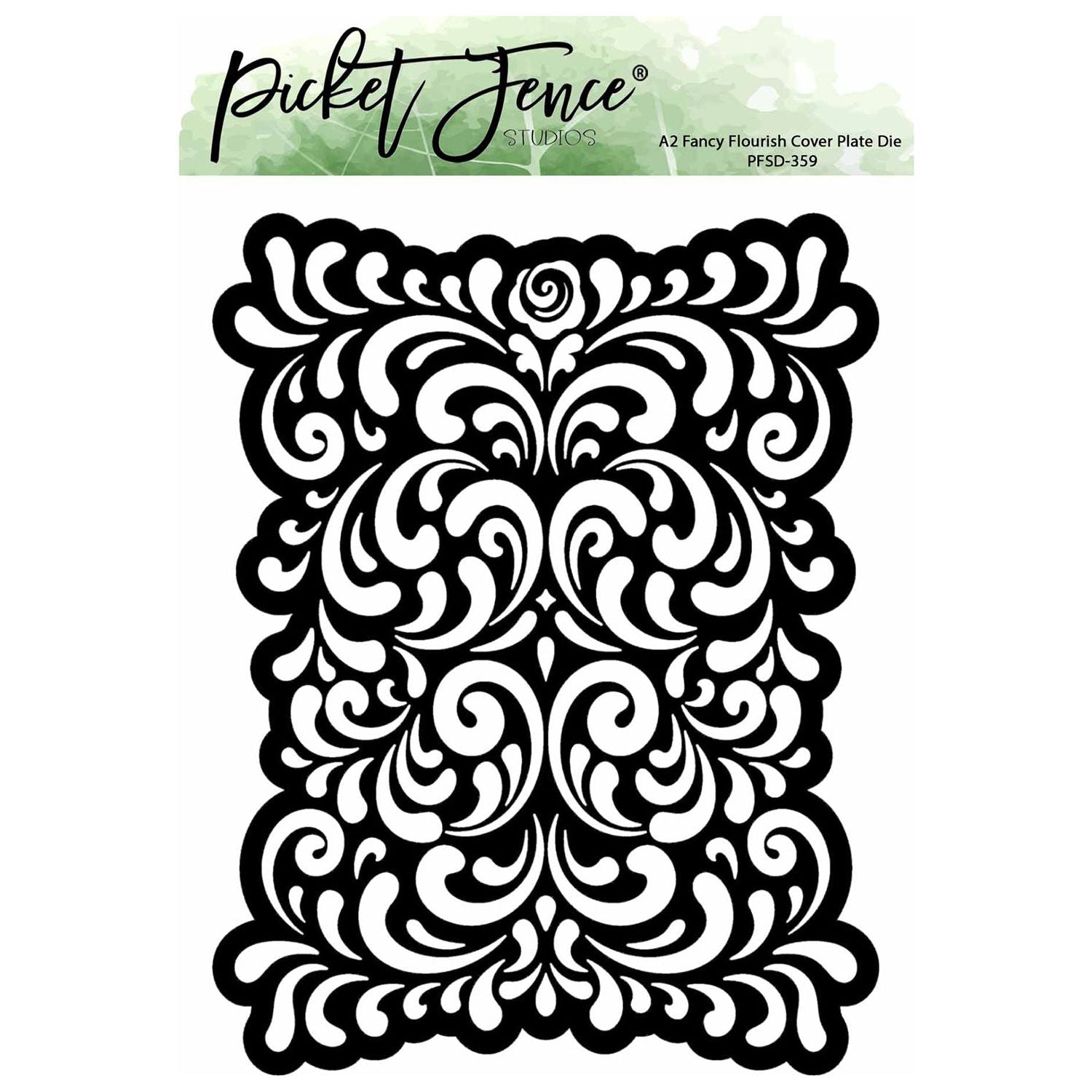 A2 Fancy Flourish Cover Plate Die
