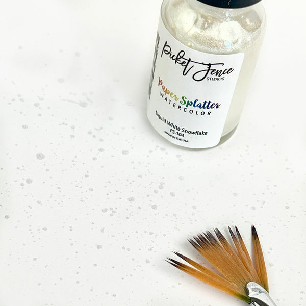 Paper Splatter Watercolor - Liquid White Snowflake