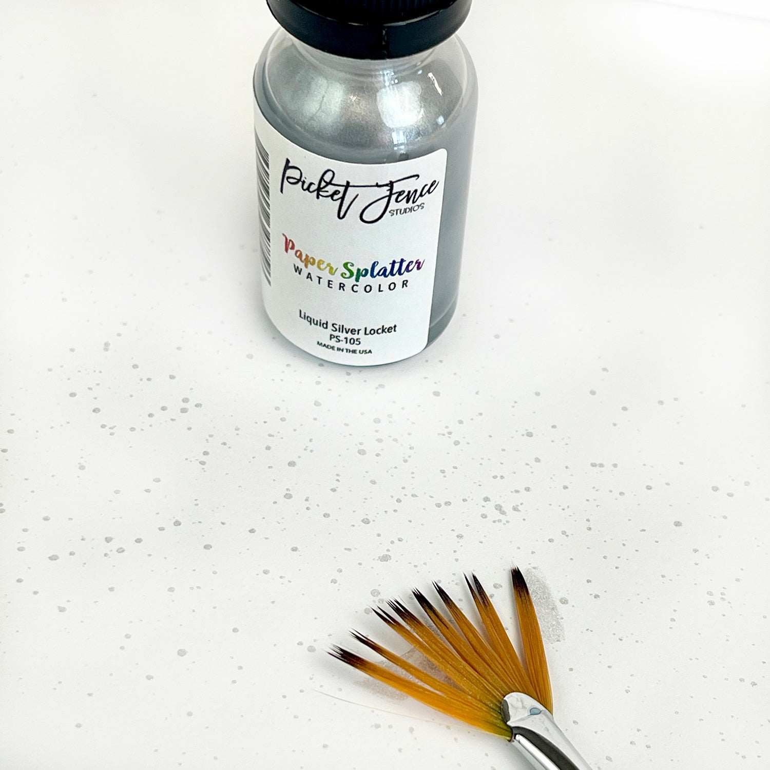 Paper Splatter - Liquid Silver Locket