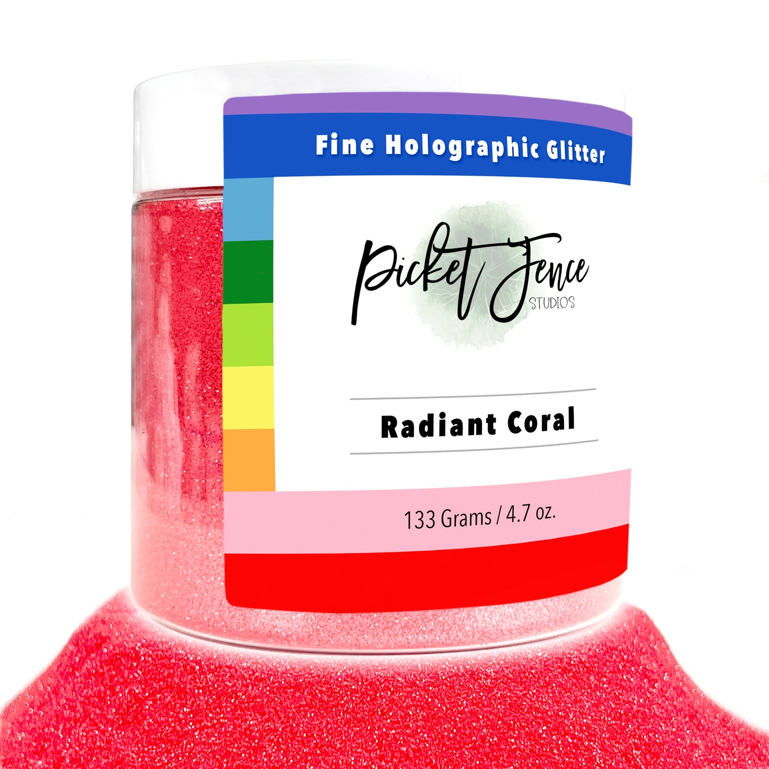 Radiant Coral Glitter