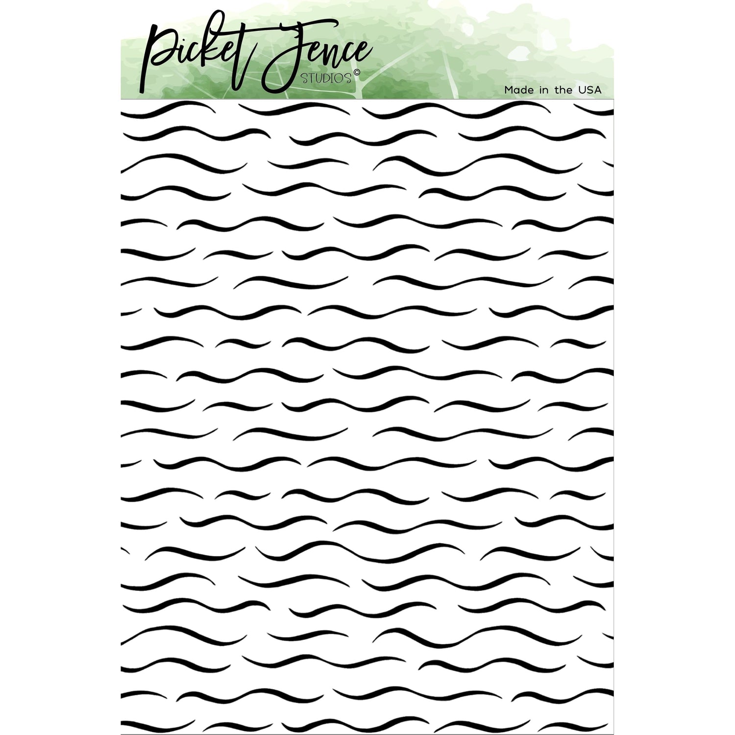 Ocean Waves 6x8 Stencil