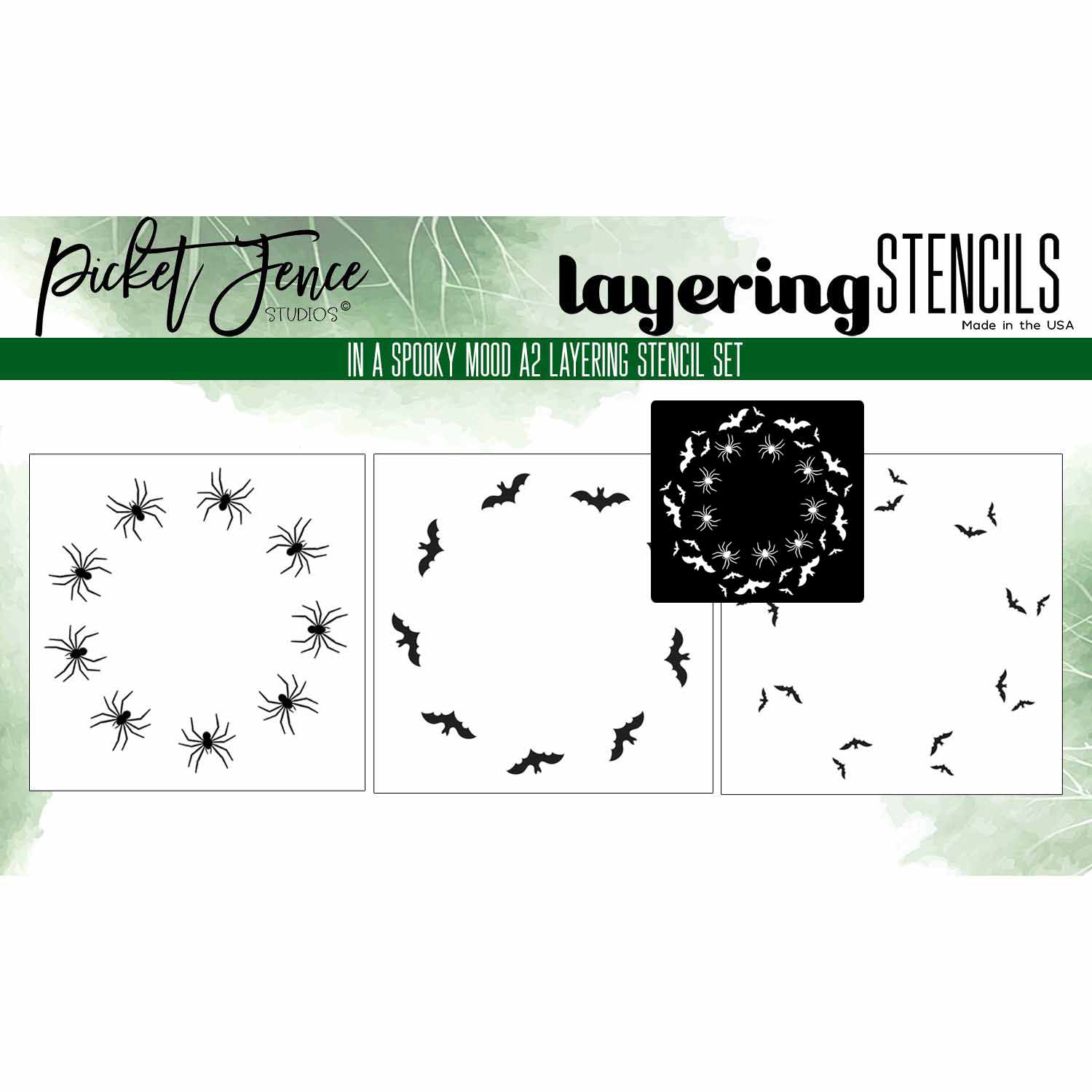 In a Spooky Mood A2 Layering Stencil Set