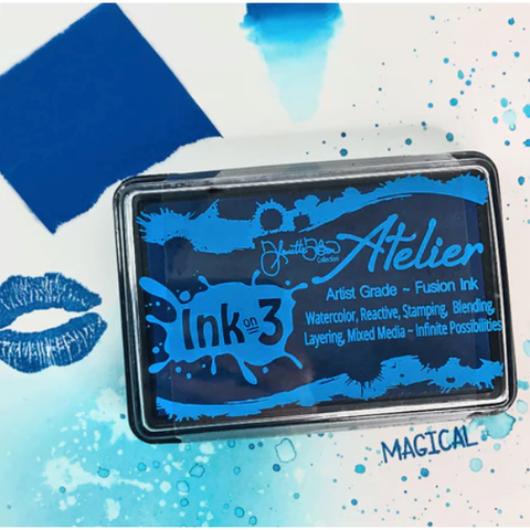 Peacock Blue: Ink on 3 Atelier Fusion Ink Bundle