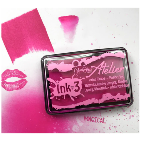 Sweet Petunia Pink: Ink on 3 Atelier Fusion Ink Bundle