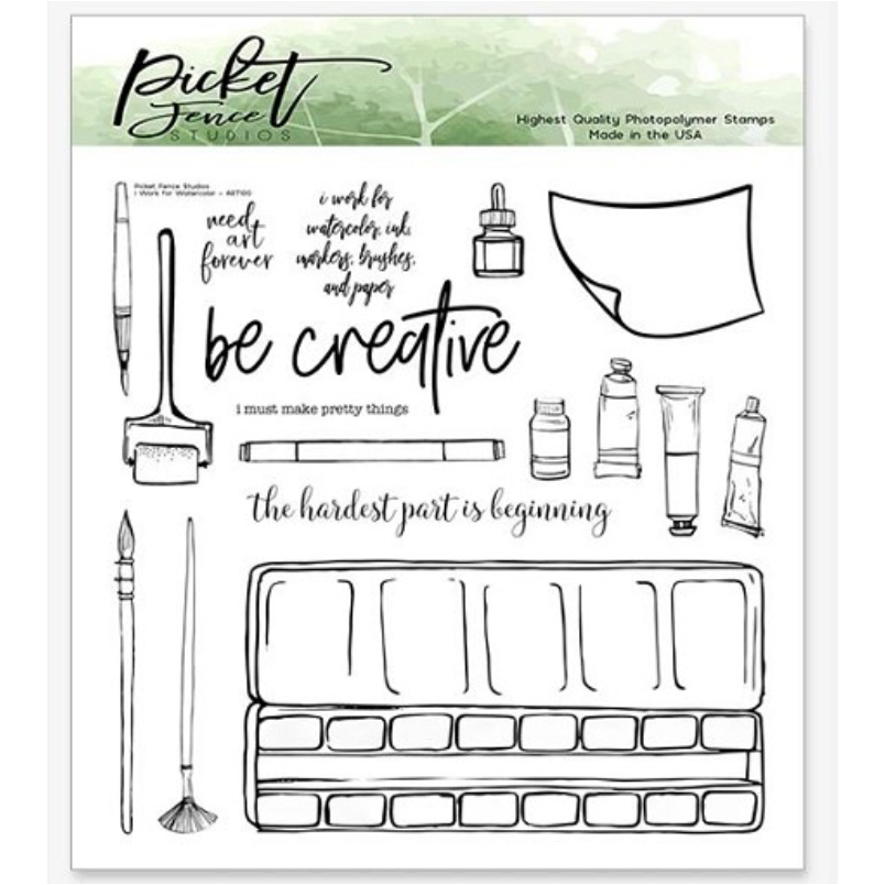 Will Work for Watercolor with Coordinating Die Set