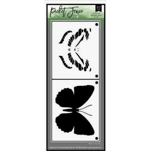 Flit Butterfly Die with Coordinating Layering Stencil