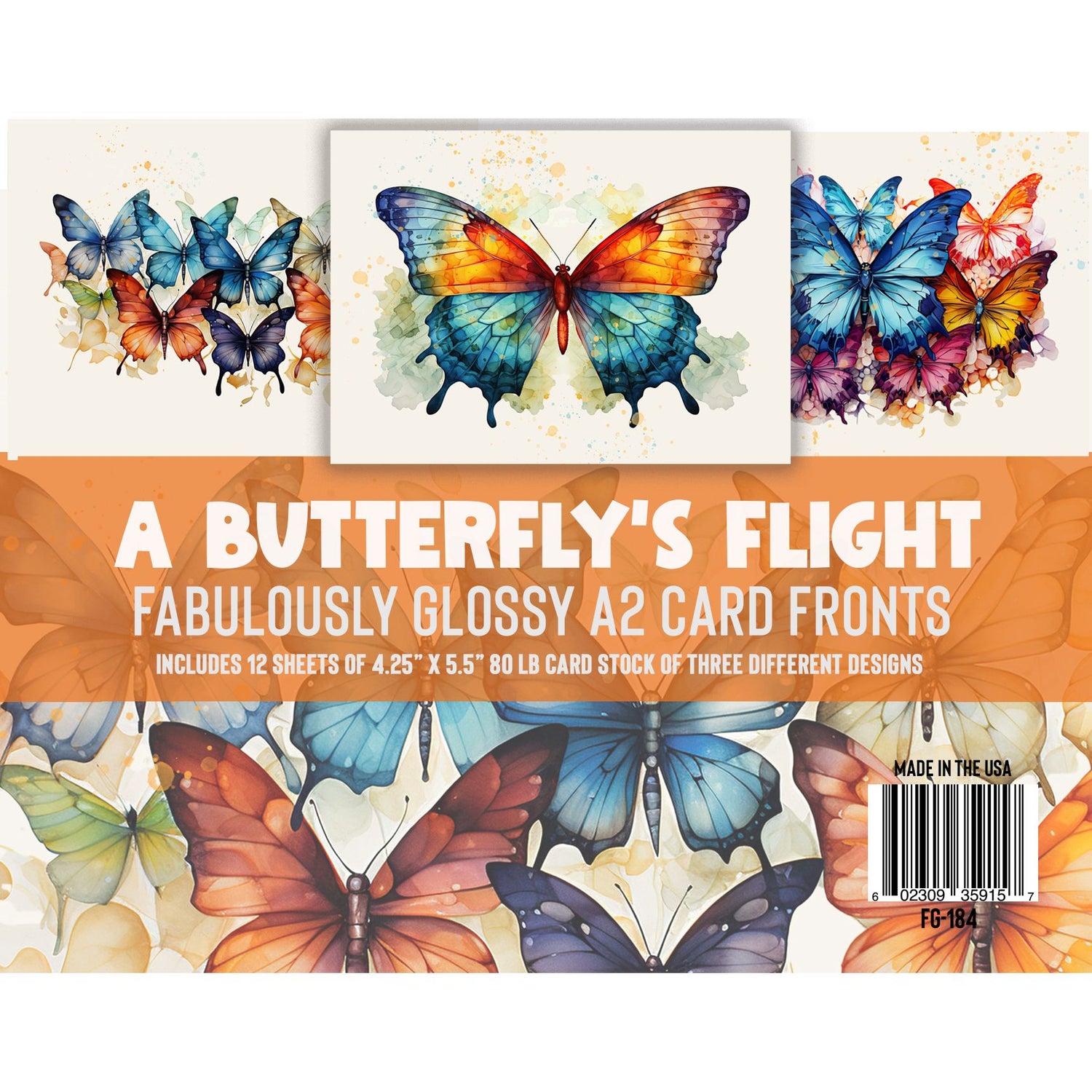 Fabulously Glossy A2 Card Fronts - A Butterfly's Flight