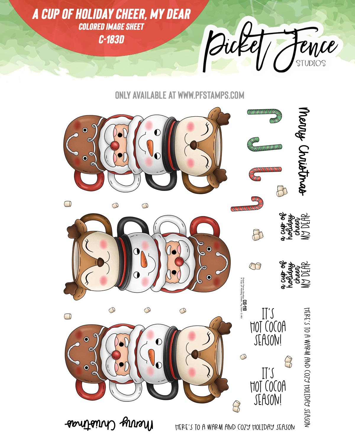 A Cup of Holiday Cheer Colored Image Sheet