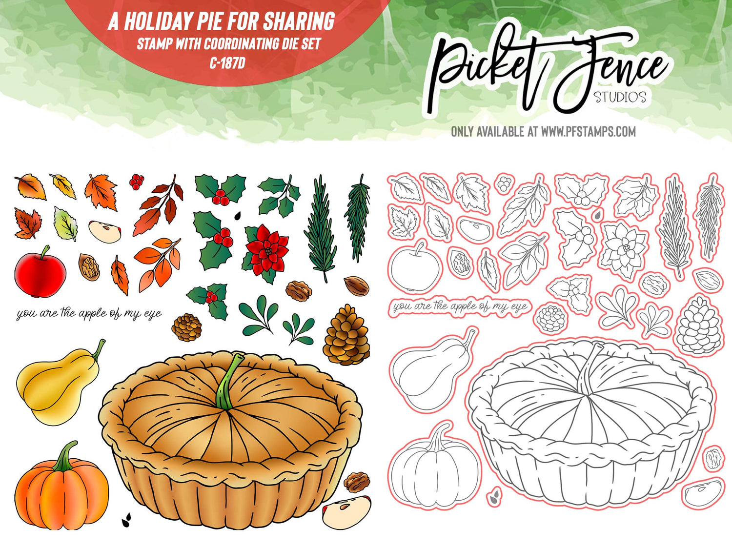 A Holiday Pie for Sharing - Stamp and Coordinating Die Set
