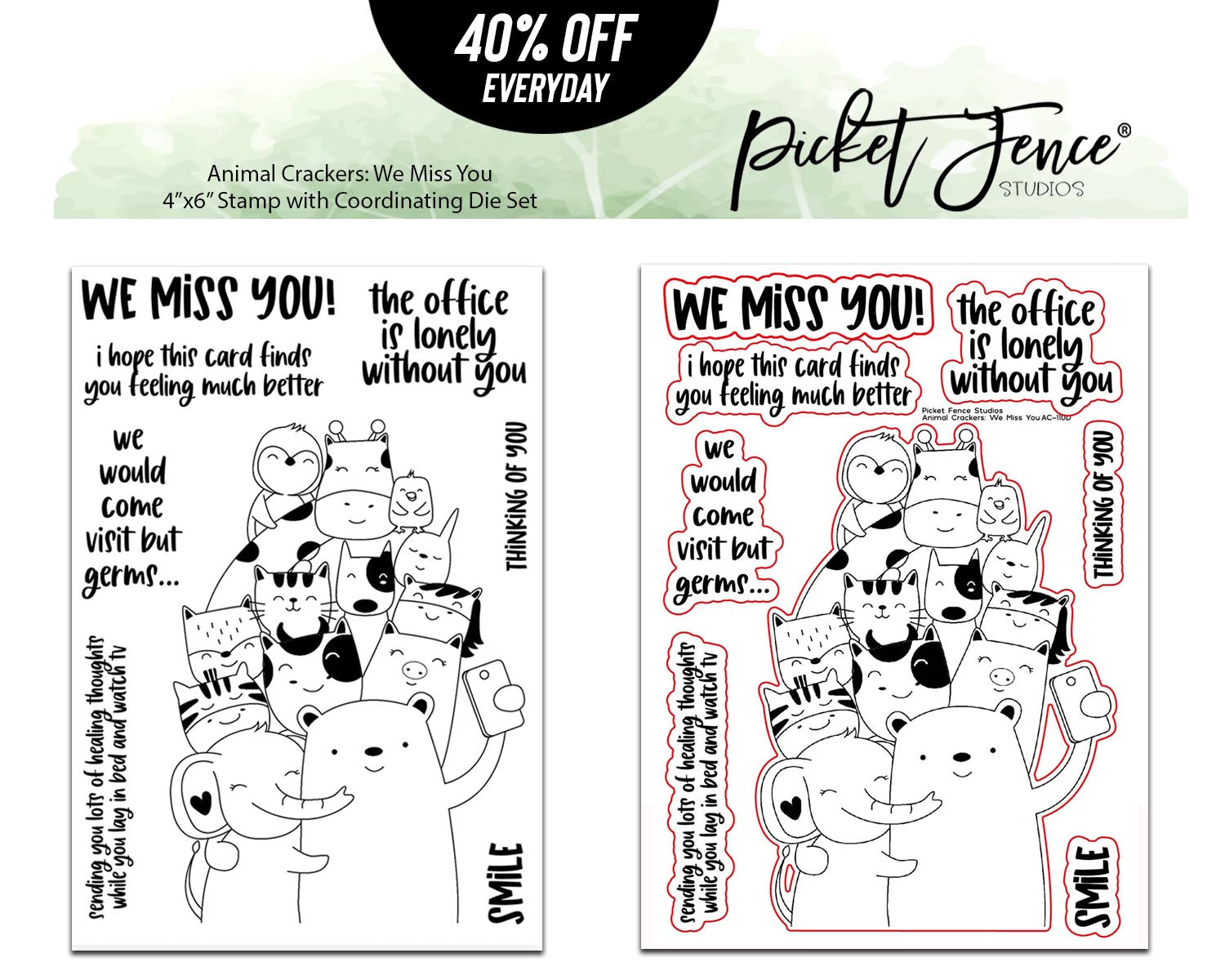 Animal Crackers: We Miss You with Coordinating Die Set