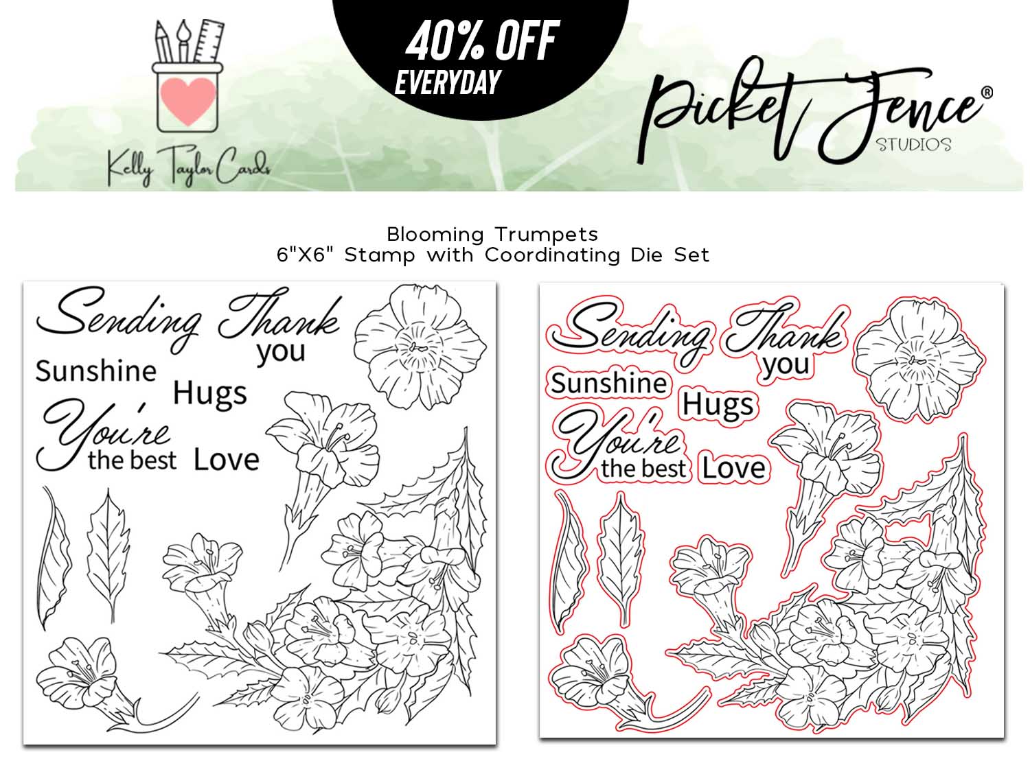 Blooming Trumpet Flowers with Coordinating Die (Kelly Taylor)