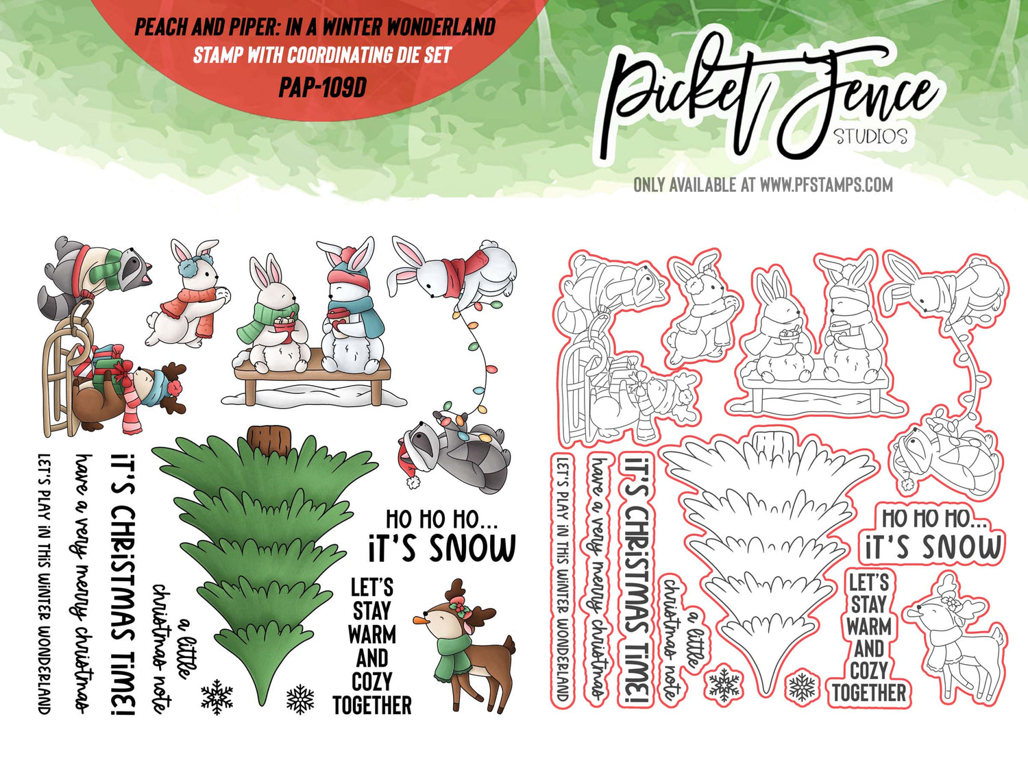 Peach and Piper: In a Winter Wonderland - Stamp with Coordinating Die Set