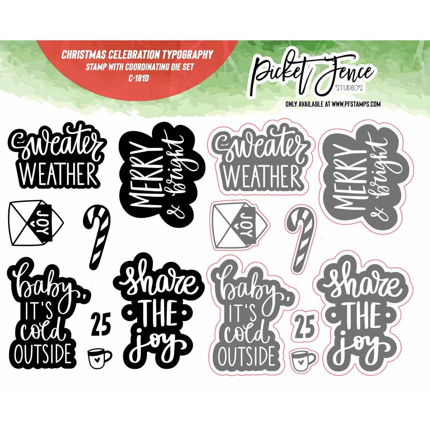 Christmas Celebration Typography with Coordinating Die Set