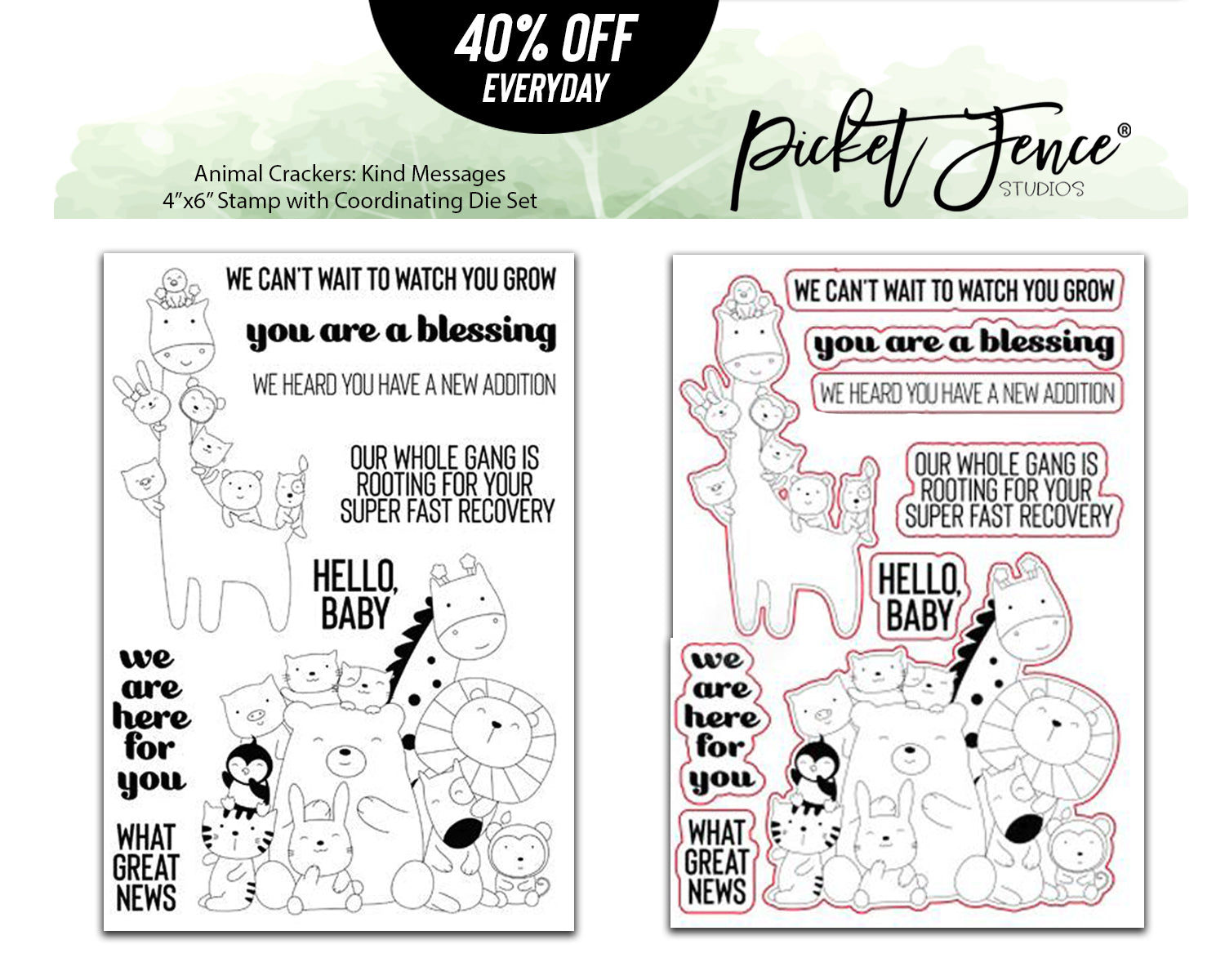 Animal Crackers: Kind Messages Coordinating Die