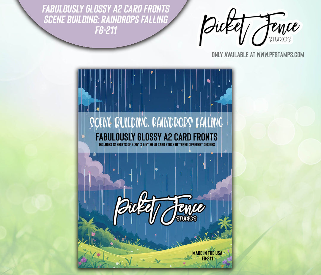 Fabulously A2 Glossy Card Fronts: Scene Building: Raindrops Falling