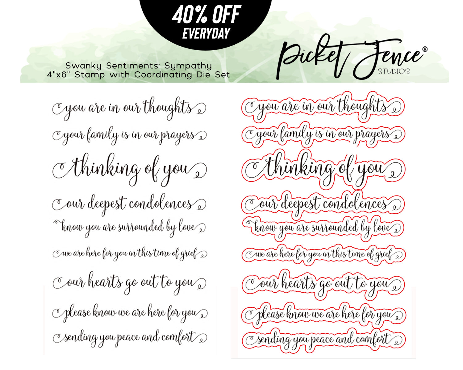 Swanky Sentiments: Sympathy with Coordinating Die Set